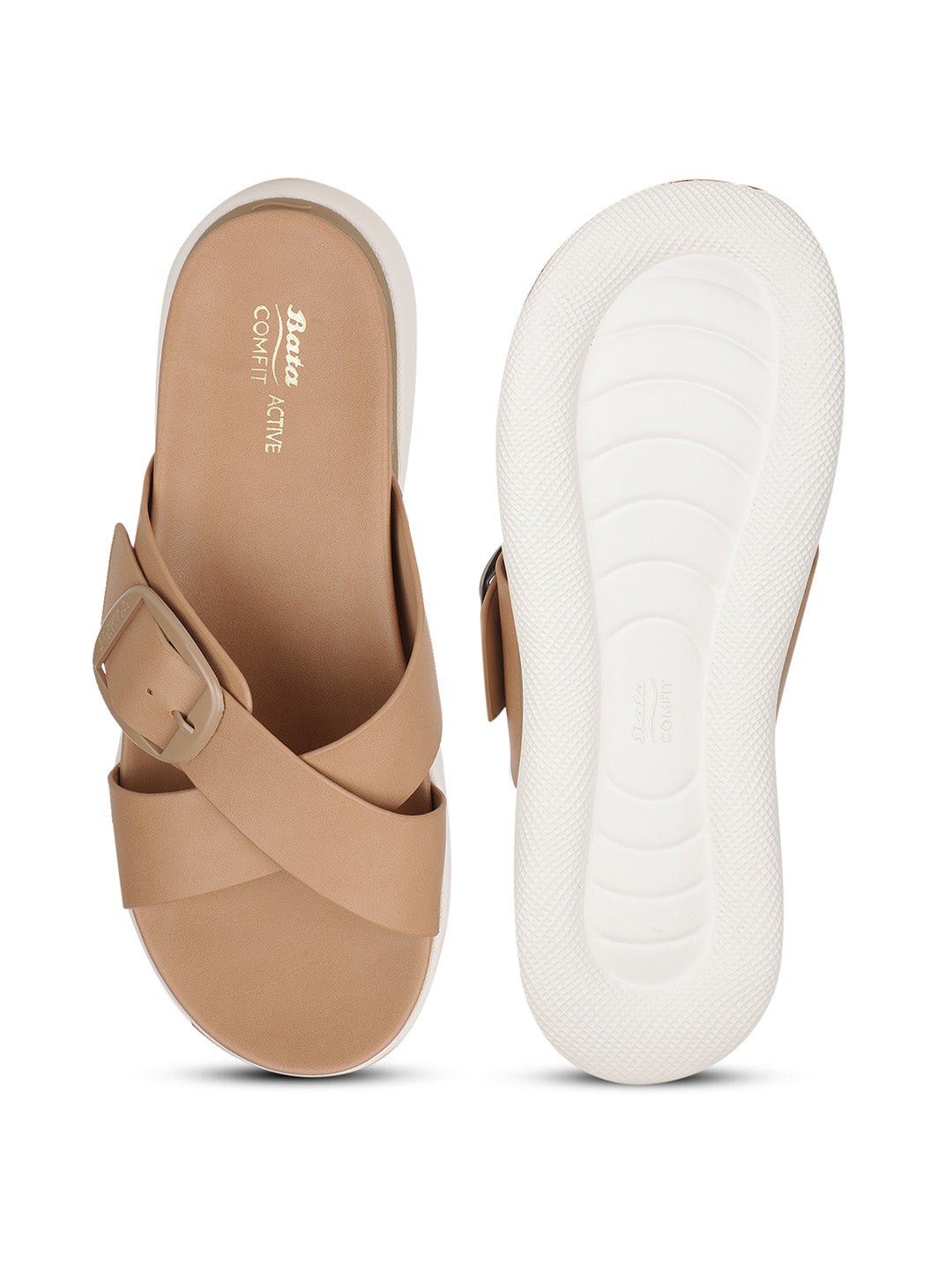 Bata Comfit Women Beige Casual Mule Sandal - Beige - View 4