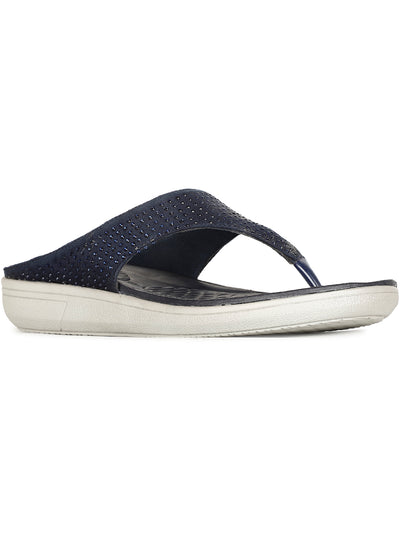 Bata Comfit Women's Navy Wedge Heel Thong Sandals - Navy