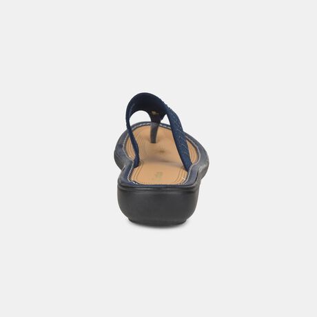 Bata Women Navy Blue Wedge Heel Thong Sandal
