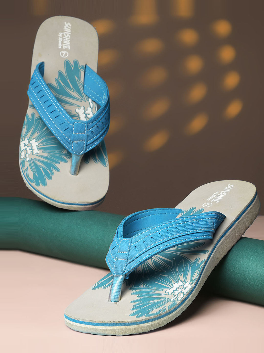 Bata Women's Blue Casual Flip-Flops - Blue
