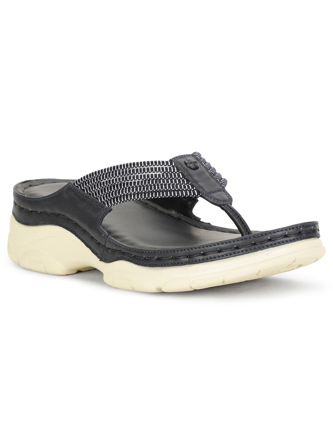 Bata Comfit Women Navy Blue Wedge Heel Thong Sandal - Navy Blue - View 1