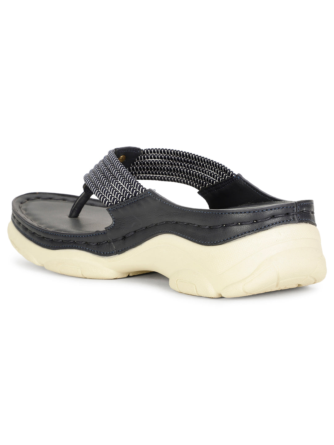 Bata Comfit Women Navy Blue Wedge Heel Thong Sandal - Navy Blue - View 3