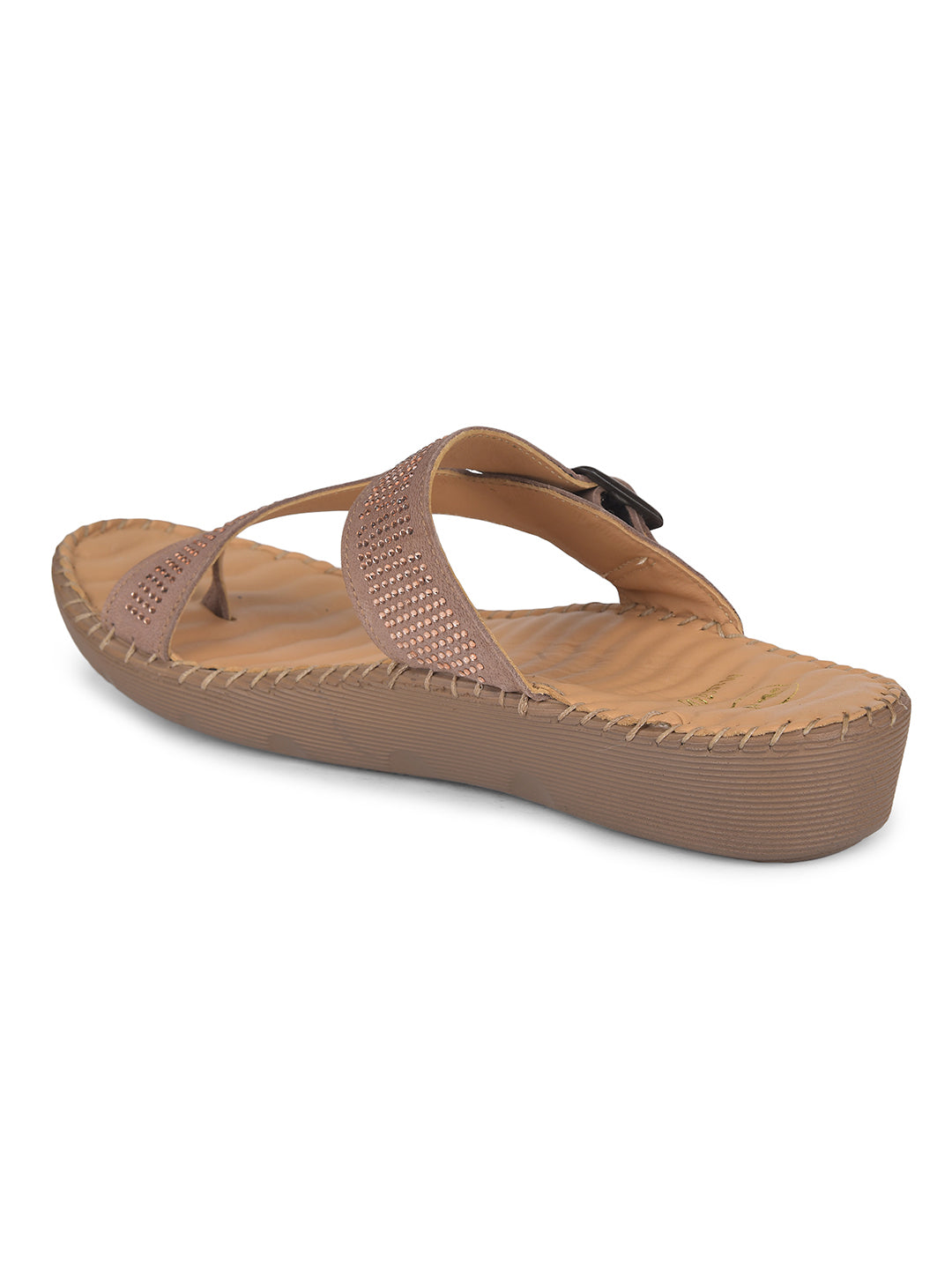 Scholl Women Tan Wedge Heel Toe Ring Sandal - Tan - View 3