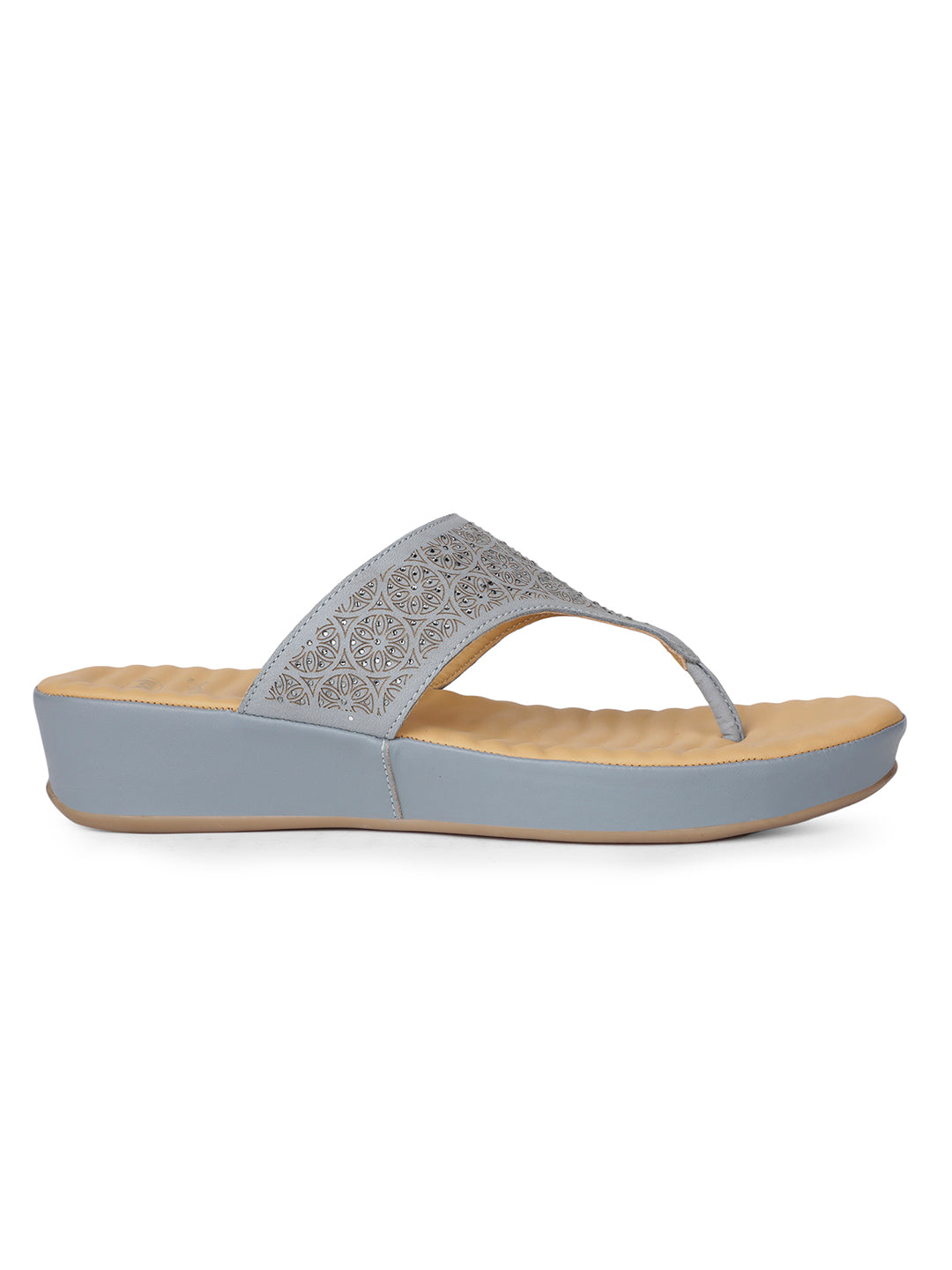 Scholl Women Blue Wedge Heel Thong Sandal - Blue - View 2