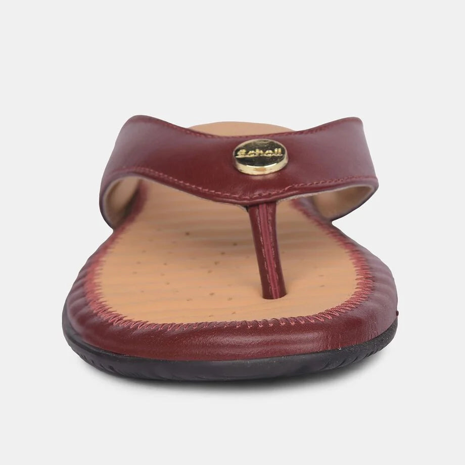 Scholl Women Red Wedge Heel Thong Sandal