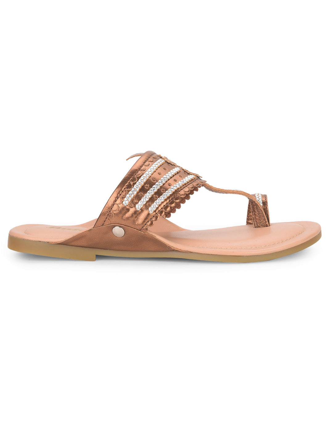 Bata Women Copper Casual Toe Ring Flats - Copper - View 2