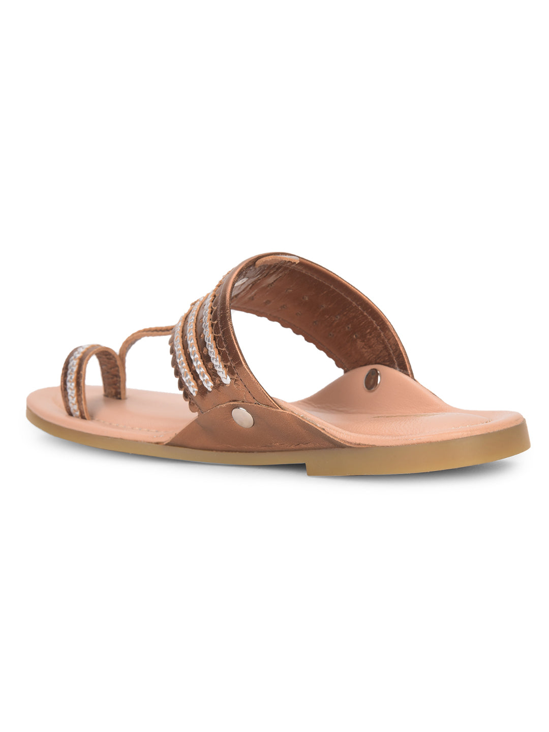 Bata Women Copper Casual Toe Ring Flats - Copper - View 3