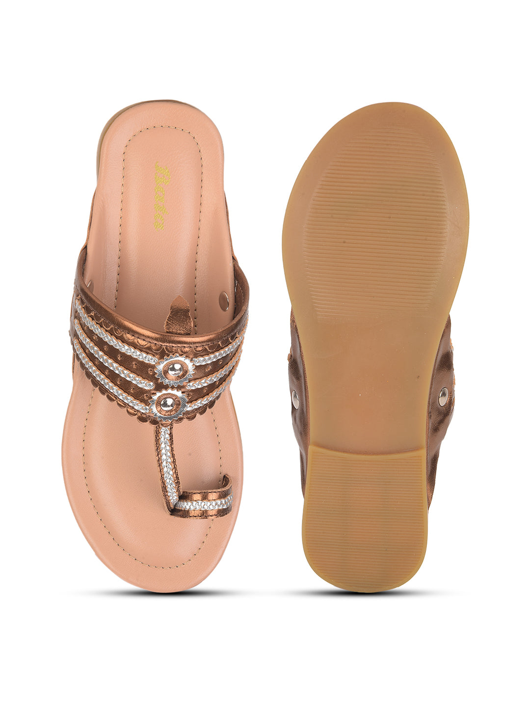 Bata Women Copper Casual Toe Ring Flats - Copper - View 4