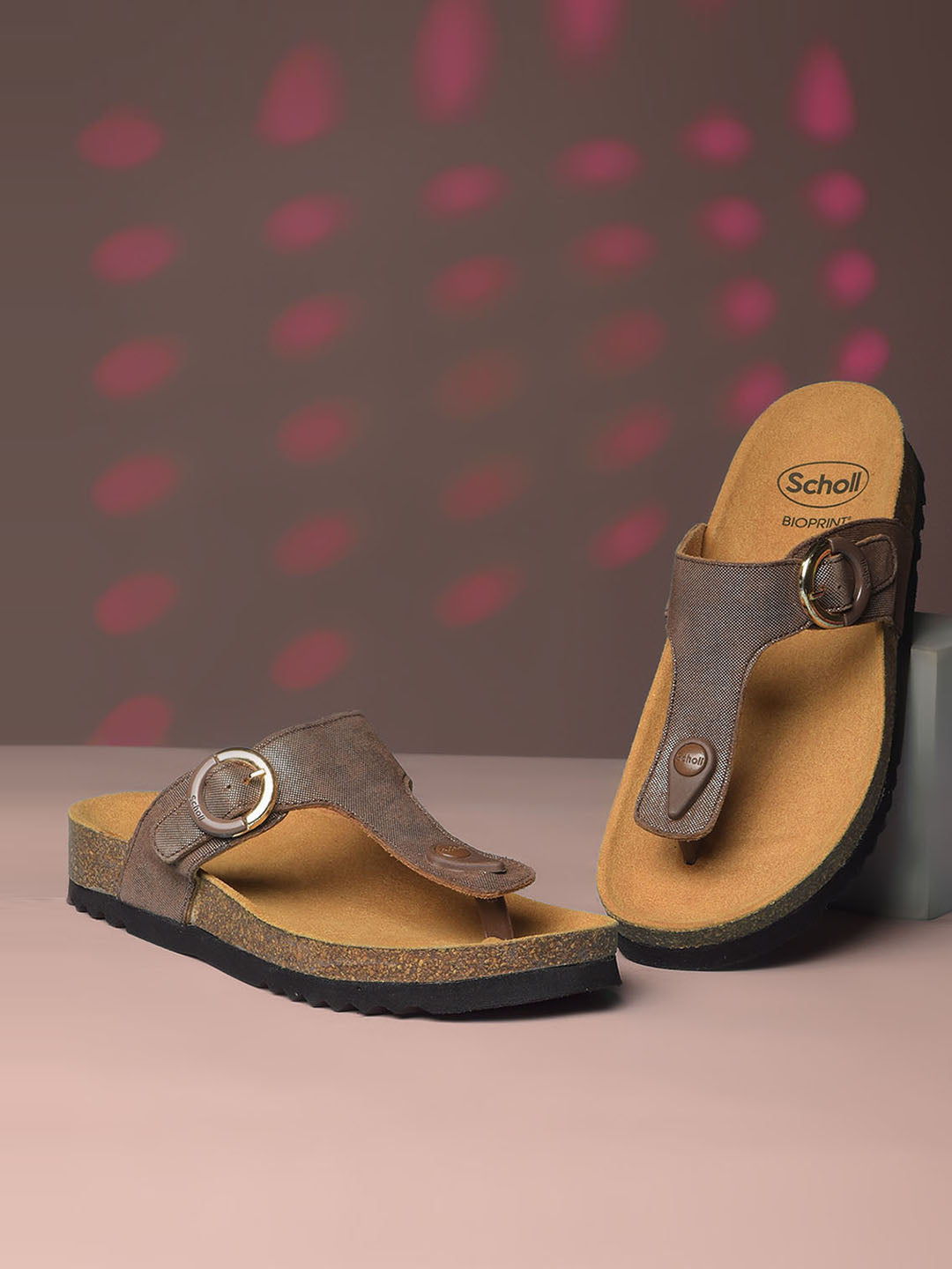 Scholl Women Brown Wedge Heel Thong Sandal - Brown - View 6