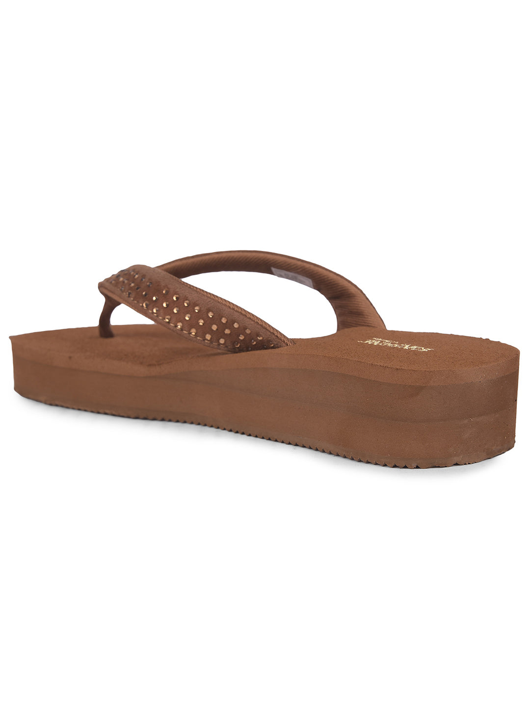 Bata Women Tan Platform Heel Thong Sandal - Tan - View 3