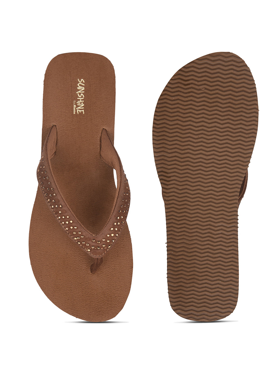 Bata Women Tan Platform Heel Thong Sandal - Tan - View 4