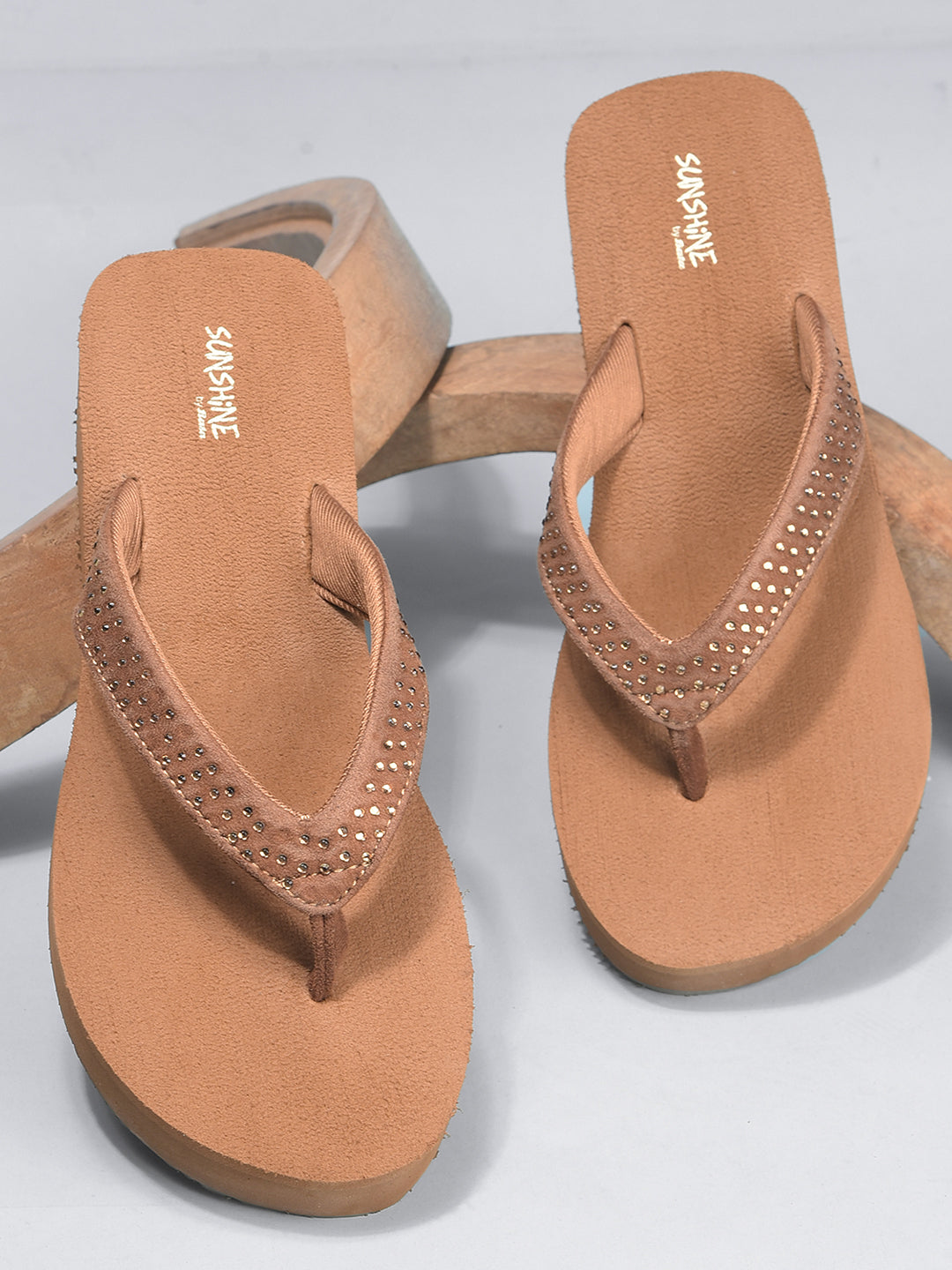 Bata Women Tan Platform Heel Thong Sandal - Tan - View 6