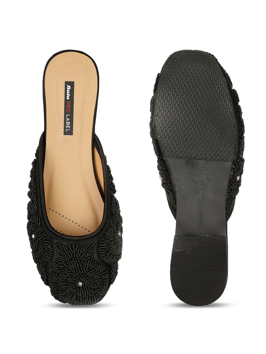 Bata Women's Black Flat Ballerina Shoes - Black