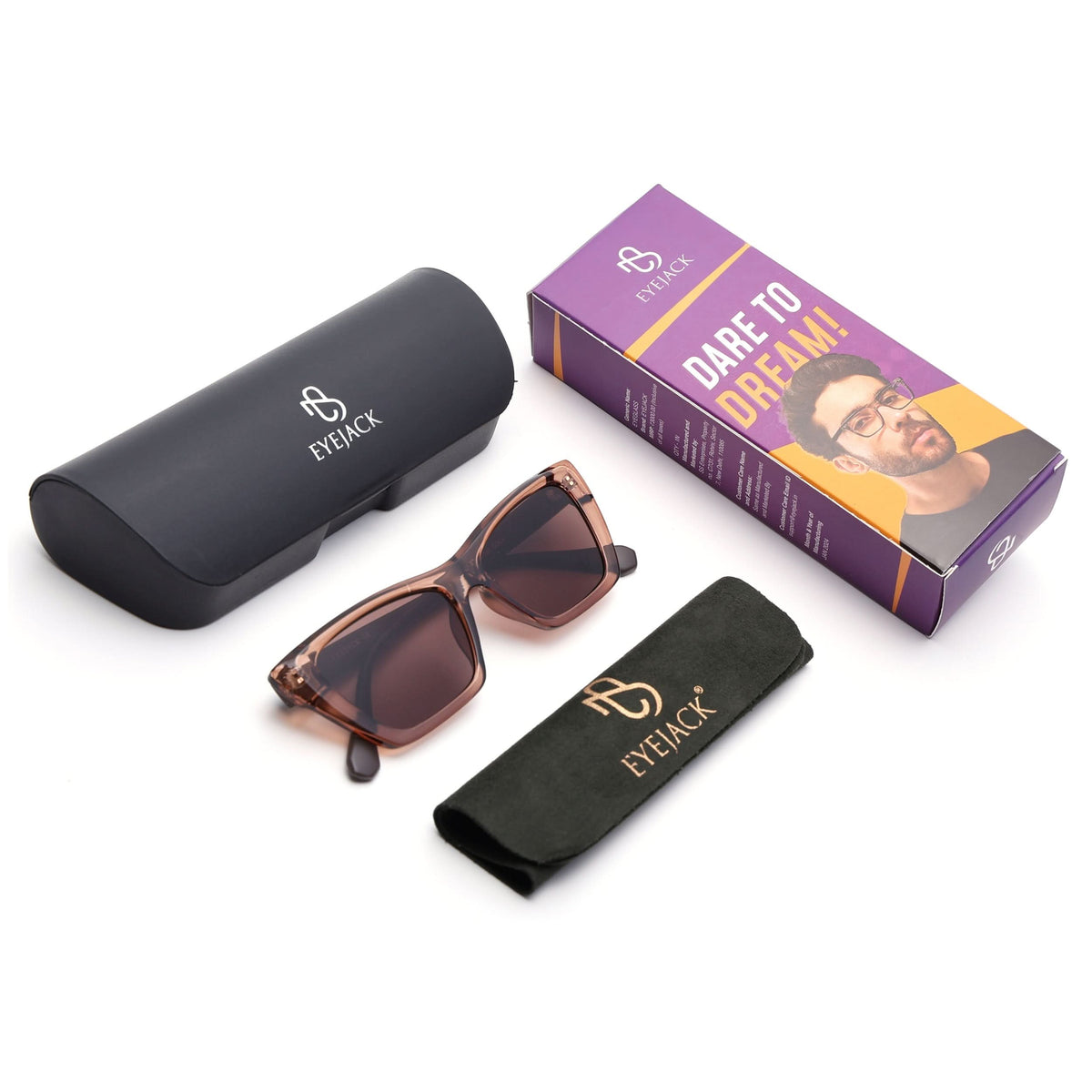 Eyejack Light Brown Cateye Sunglasses for Men and Women - Style L544 - view 7