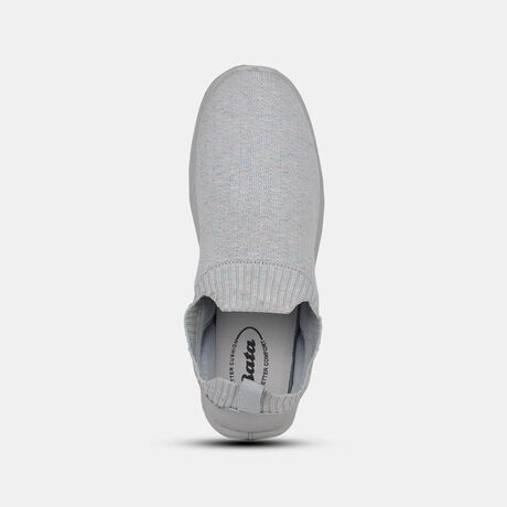 Bata Women Grey Casual Slip-on Shoes