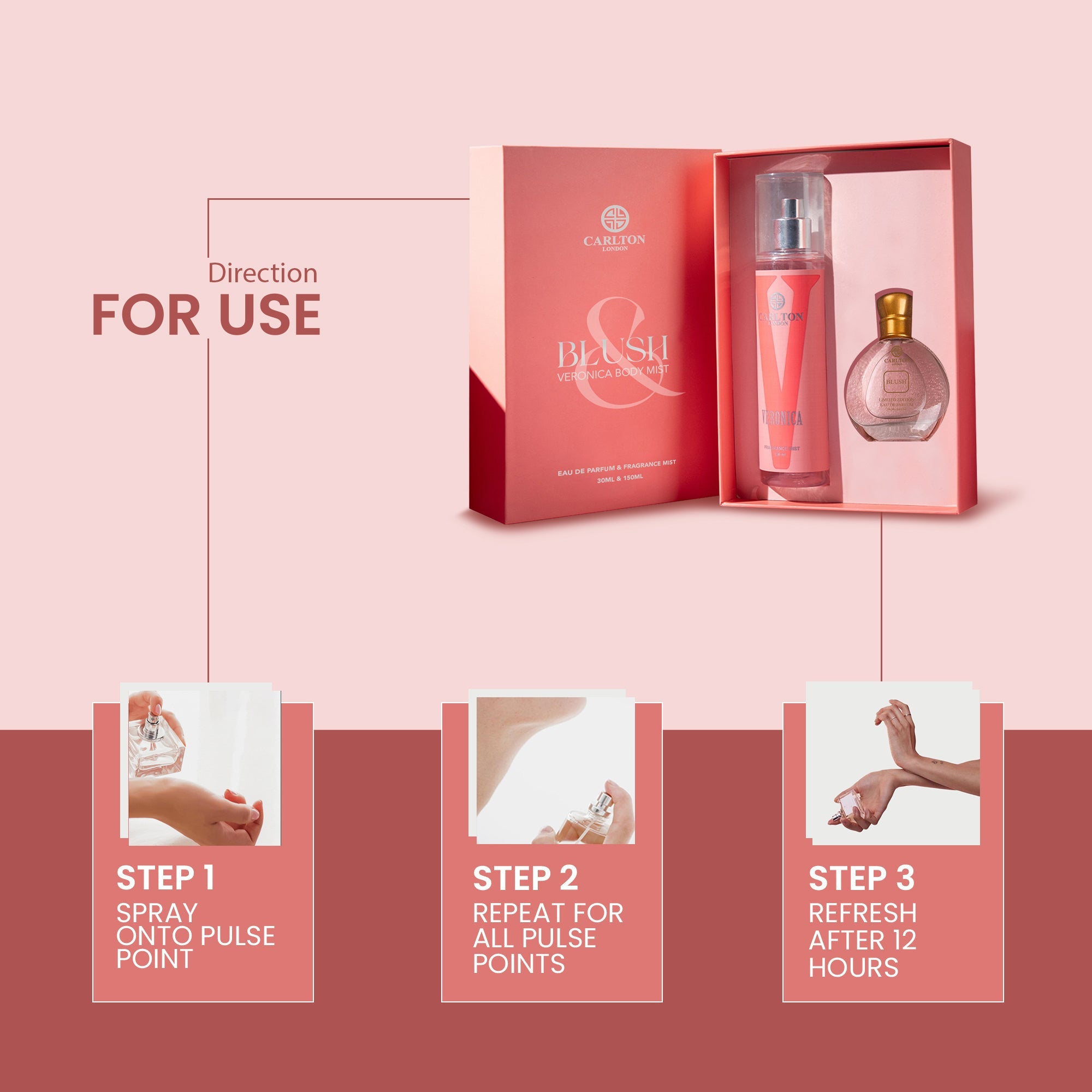 Carlton London Veronica Mist and Blush EDP Gift Set of 2 - CLPLG110