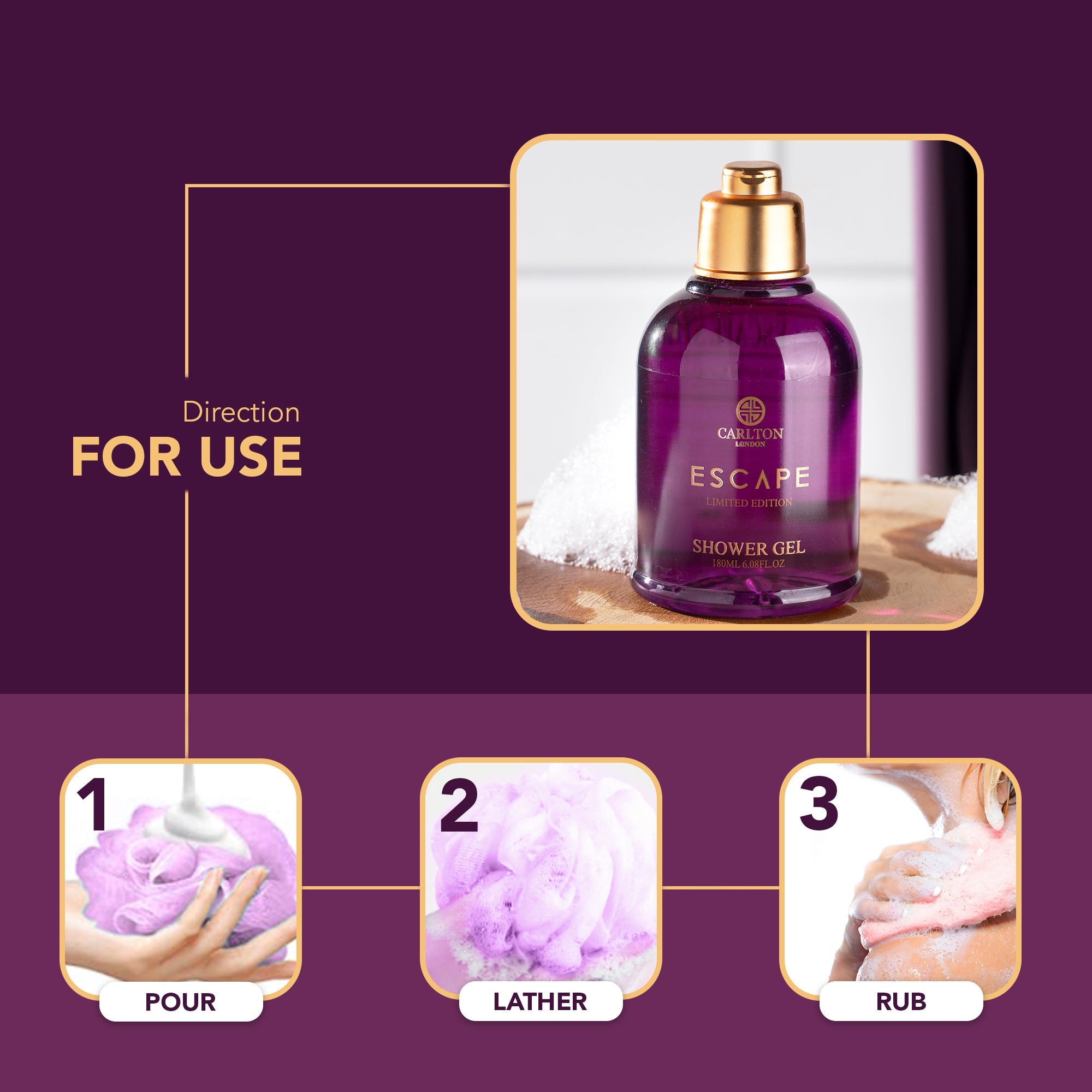 Carlton London women Escape shower gel- 180ml - CL-Escapegel