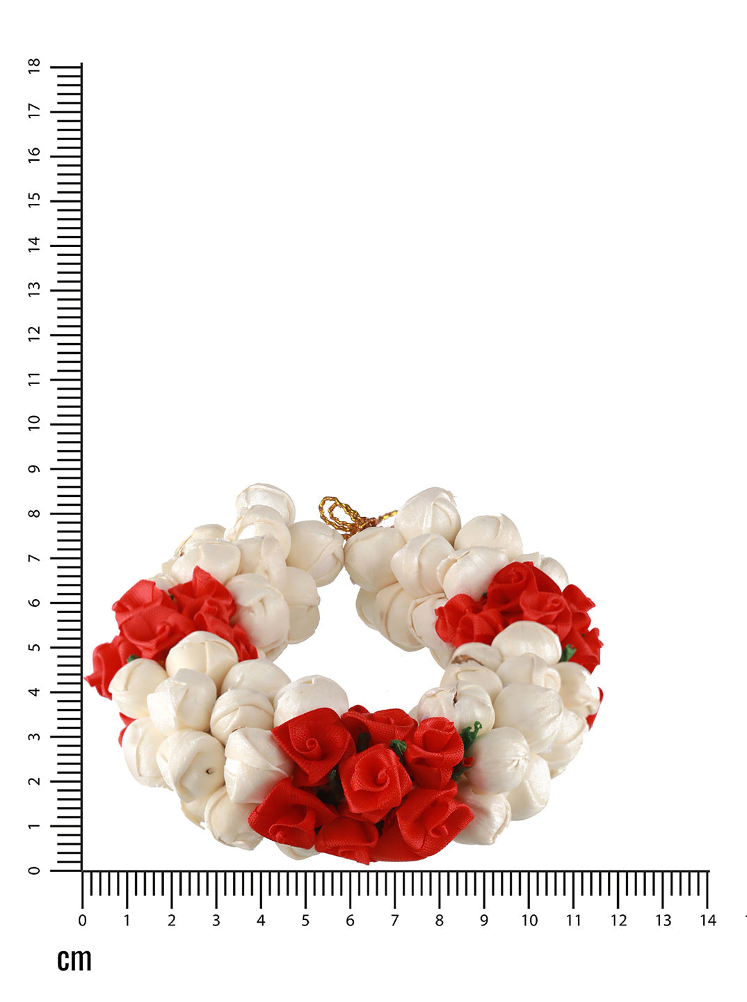Women Red Rose & White Mogra Artificial Flower Gajra Floral Hair Bun