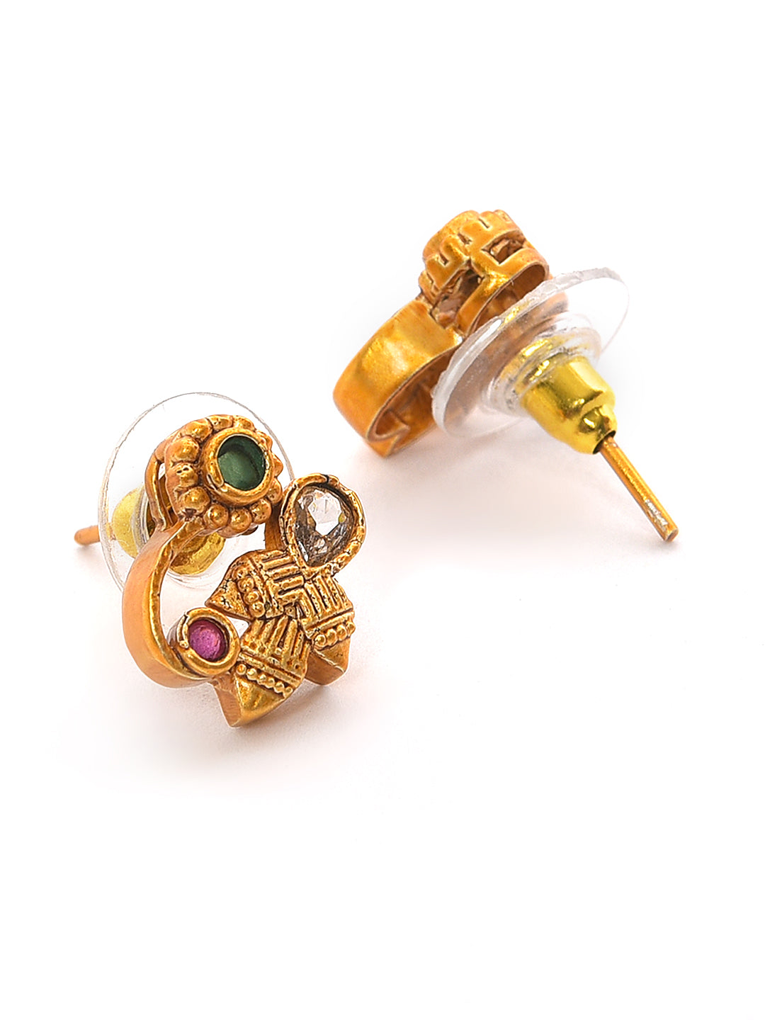 Antique Gold-Plated American Diamond Studded Jewellery Set