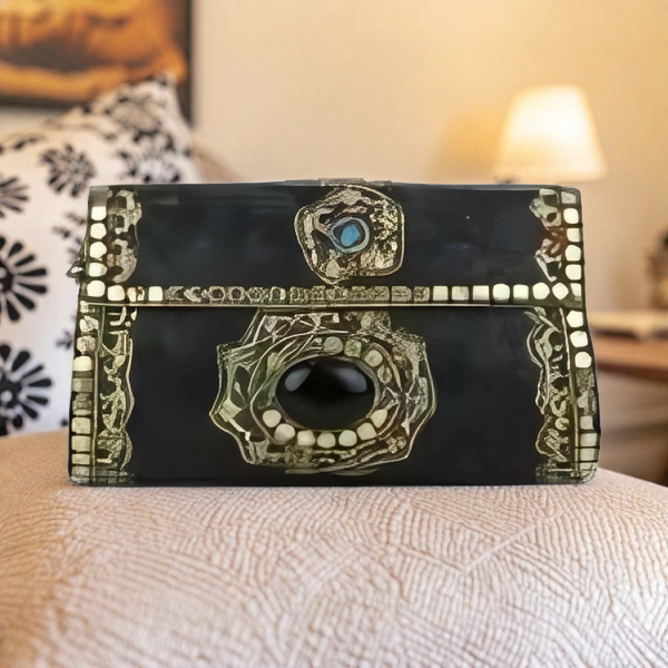 Vintage-inspired Gemstone clutch