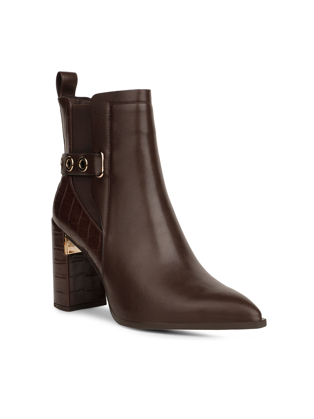 Nine West Women Casual Ankle Length Block Heel Boots - Brown - View 1