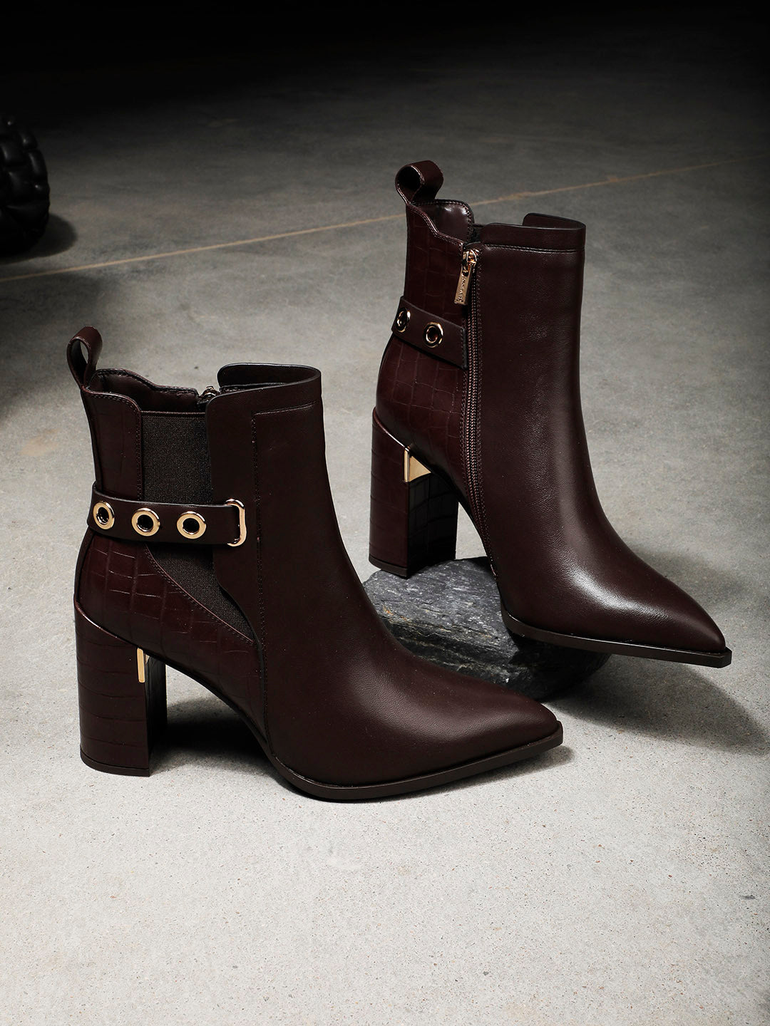 Nine West Women Casual Ankle Length Block Heel Boots - Brown - View 6