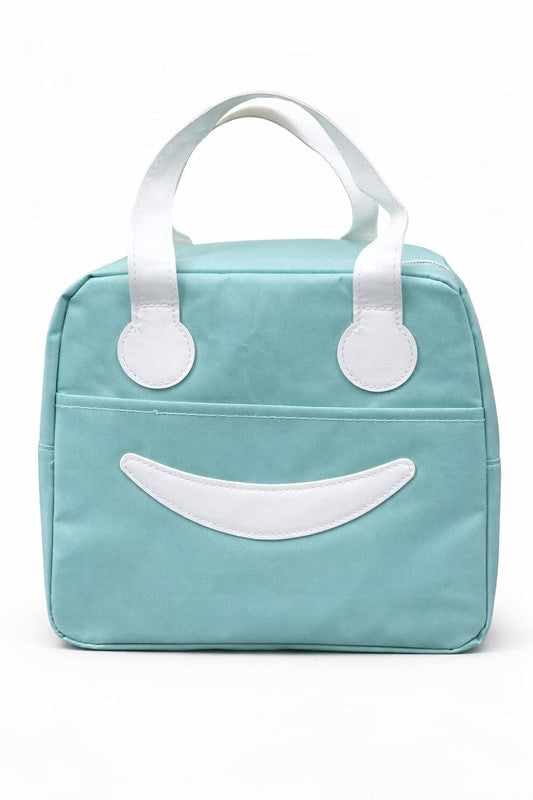 Buddy Cares Smile Lunch Bag – Water Resistant Insulated Lunch Pouch with Handle – Black