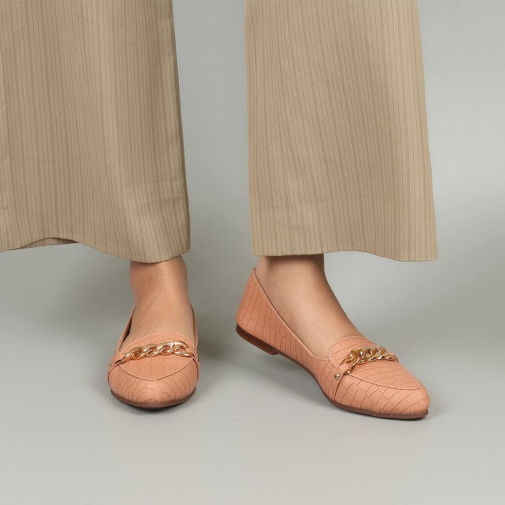 Indifeet Ballerina Shoes for Women - Peach - View 4