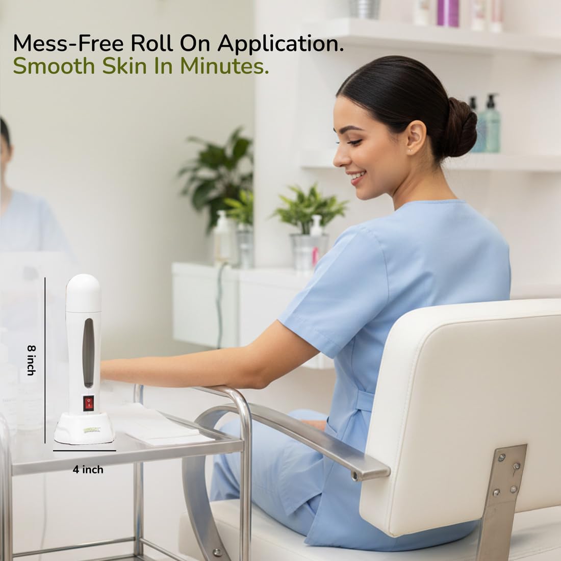 Biosoft Roll On Wax Heater Fast Heating Capacity For Hair Removal Refills Roll-On Depilatory Wax Heater Machine | One Touch Wax Heater Machine for Smooth & Quick Hair Waxing - White