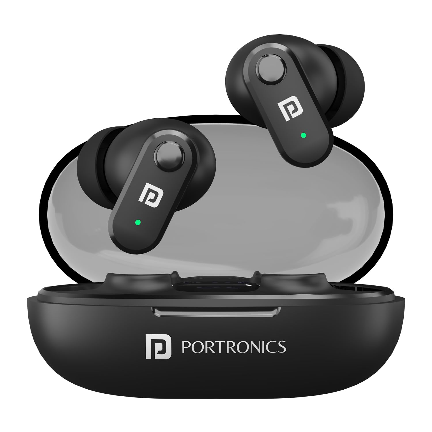 Portronics Harmonics Twins S16 TWS Earbuds with Game Mode & Clear Calls (Playback Time: 24 hrs)(Blackcolor)