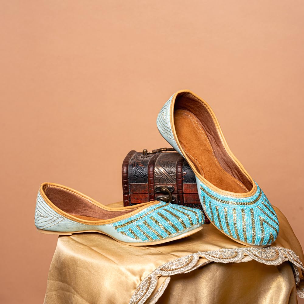 Indifeet Jutti for Women - Blue - Image 3