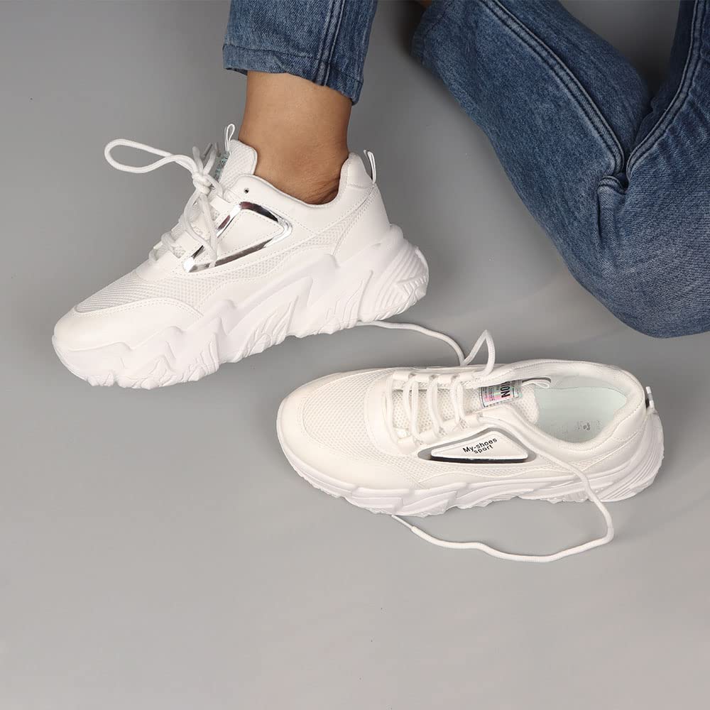 Indifeet Casual Sneaker Shoes for Women - White - Image 11