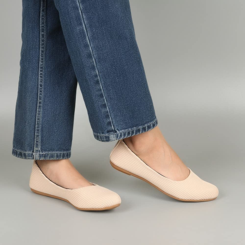 Indifeet Casual and Comfortable Ballerina Flats for Women - Beige - View 4