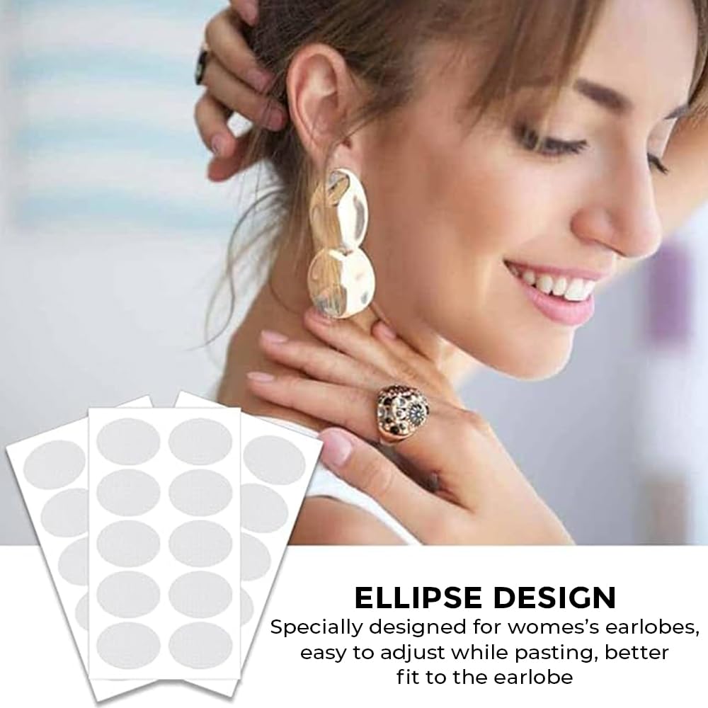 Sanfe Invisible Earlobe Patches For Pierced Ears Hide The Look of Torn or Stretched Piercings - Protect Ear Lobes from Tearing