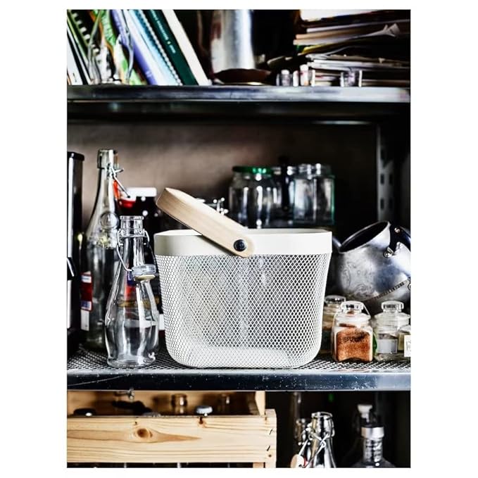 IKEA storage Basket, white, 25x26x18 cm (9 ¾x10 ¼x7 ")(HYD)