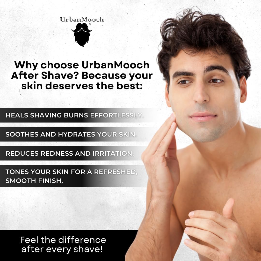 UrbanMooch Instant Relief After Shave Lotion for Men with Witch Hazel Extract | Allantoin and Vitamin E | Natural and Organic Soothing to Prevent Razor Burn | Chemical Free |100ml each (Pack of 2) Lohiya Retails