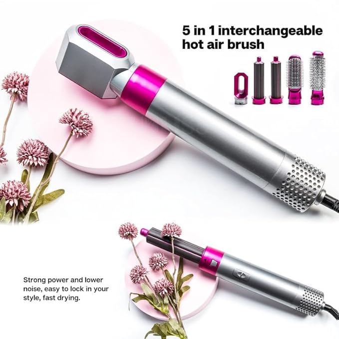 Drumstone 5-in-1 Hot Air Brush Styler with Detachable Heads – Straightening, Curling, Drying & Volumizing