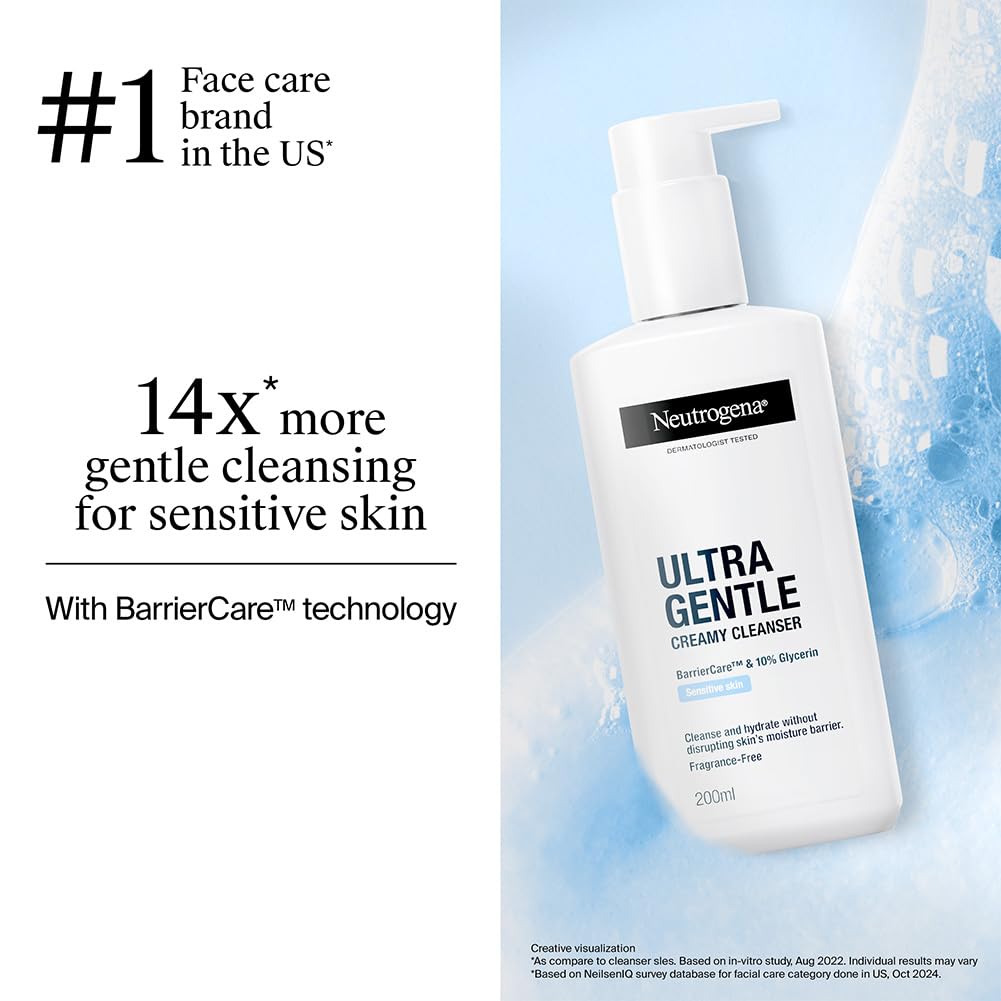 Neutrogena Ultra Gentle Creamy Cleanser, (200ml)