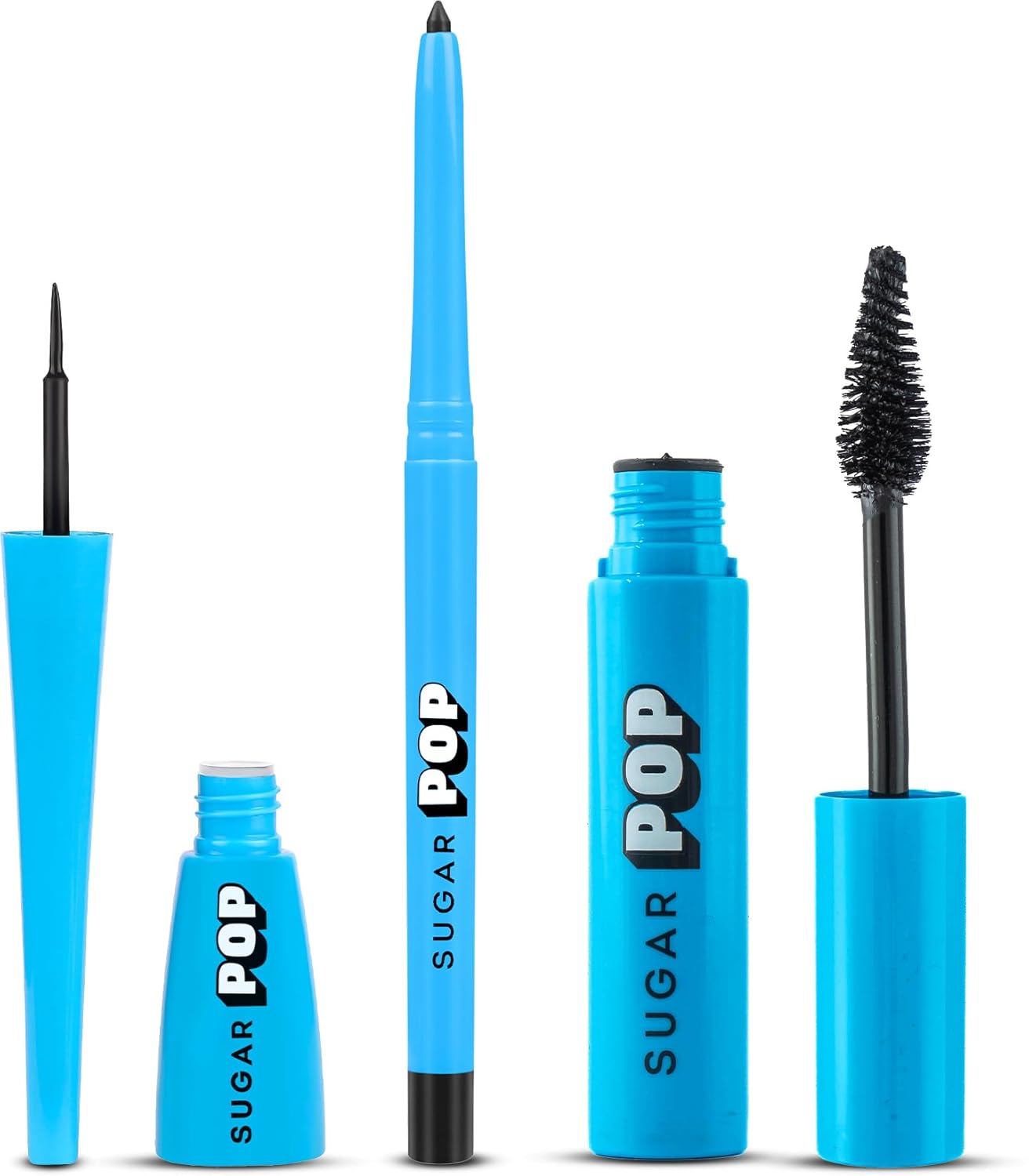SUGAR SUGAR POP Eye Essentials - Longwear Kajal 01 Black, Matte Eyeliner 01 Black & Volumizing Mascara (697)