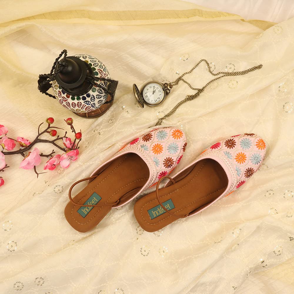 Indifeet Jutti for Women - Pink - Image 2