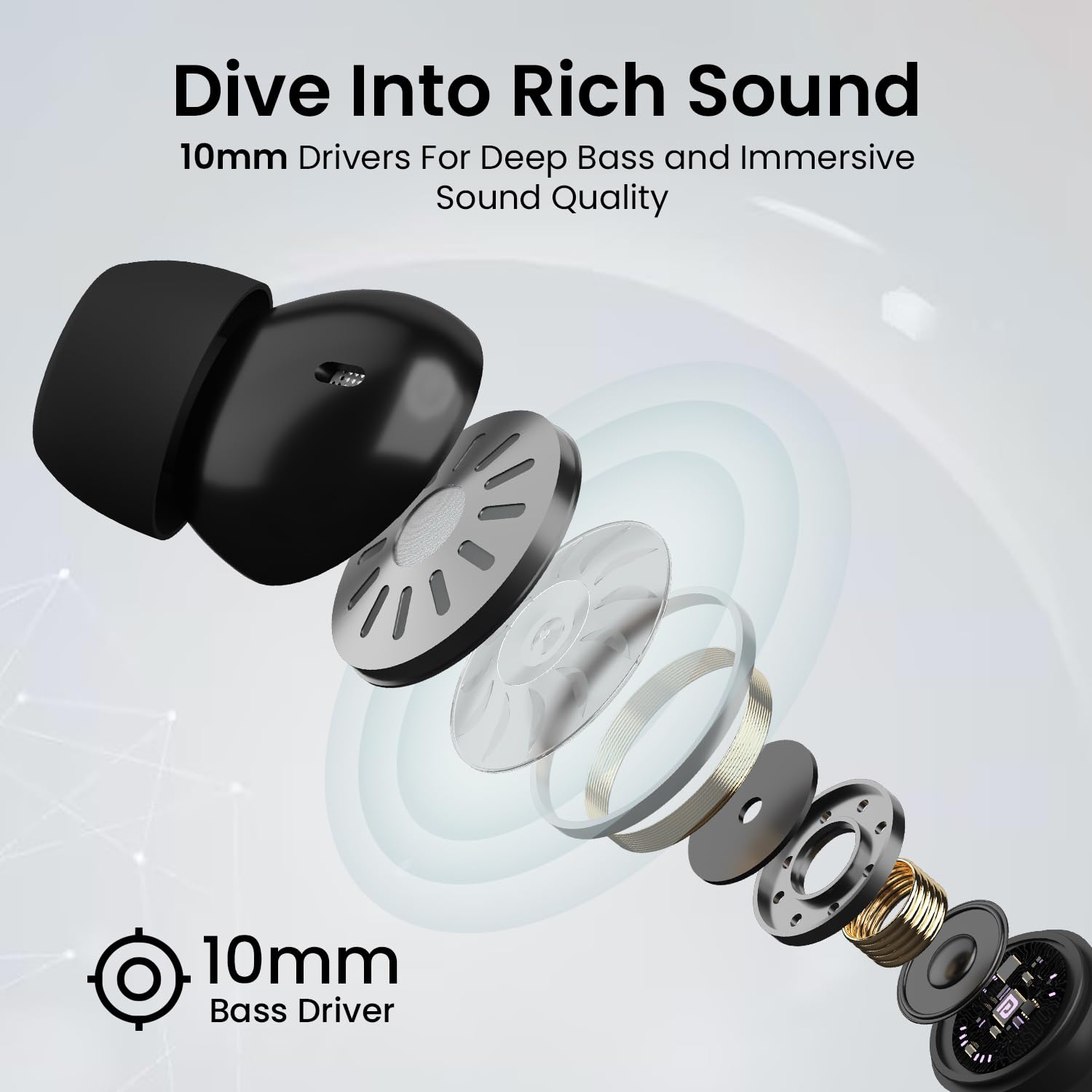 Portronics Harmonics Twins S16 TWS Earbuds with Game Mode & Clear Calls (Playback Time: 24 hrs)(Blackcolor)