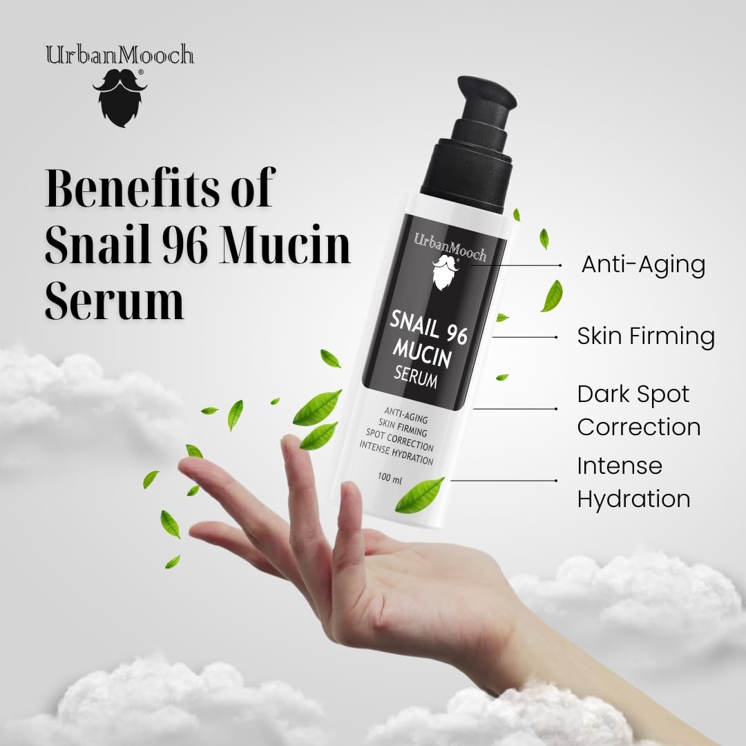 UrbanMooch Korean Skincare Kit for Men | Rice Water Face Wash & Snail Mucin Serum Combo – Skin Brightening, Hydrating & Anti-Aging – Gentle Cleansing + Deep Repair – 100ml + 100ml Lohiya Retails