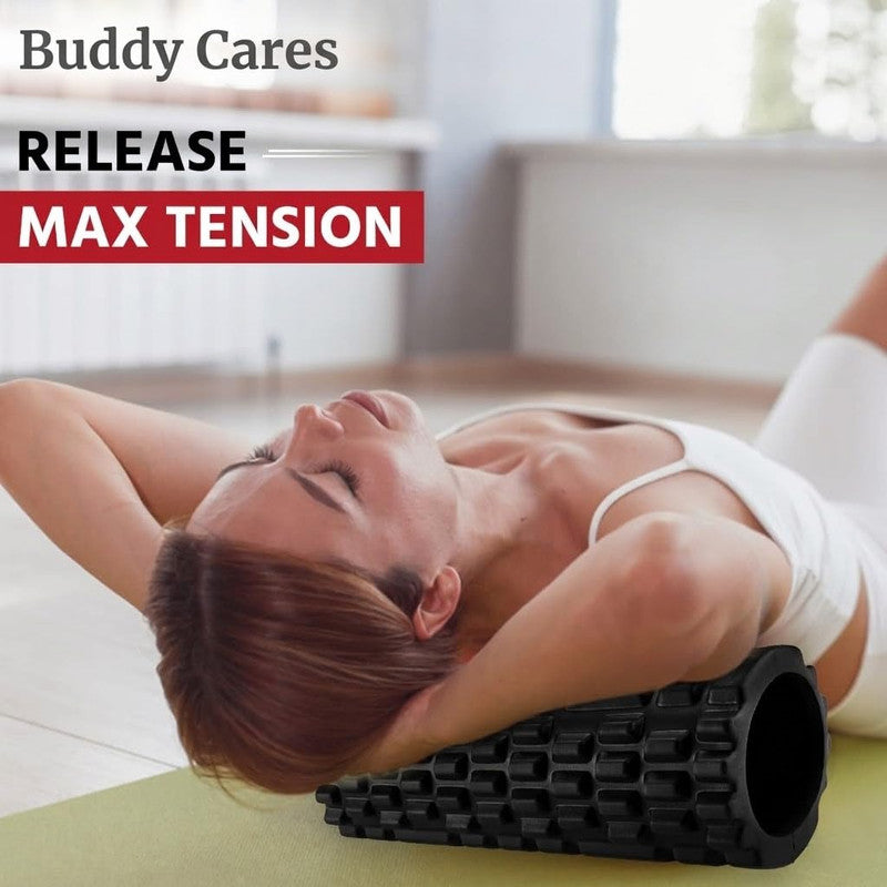 Buddy Cares High Density Foam Roller – Back Pain Relief, Deep Tissue Massage & Muscle Recovery – Detail View