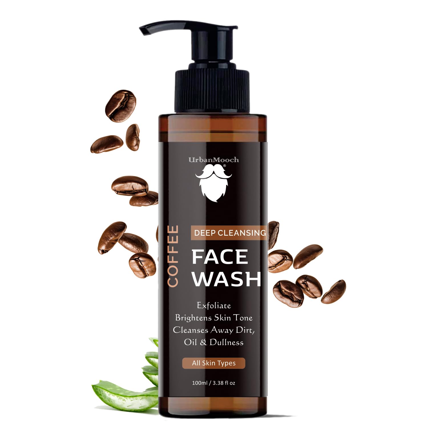 UrbanMooch Coffee Face Wash For Men | For Deep Cleansing | DeTan Skin | Glowing Skin with Arabica Coffee and Niacinamide |100ml each (Pack Of 2) Lohiya Retails