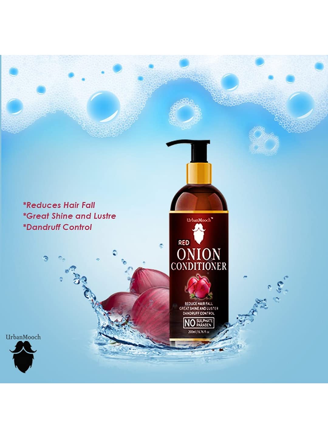 UrbanMooch Hair Fall Control Shampoo & Conditioner Combo with Pea Protein & Onion Extract for Stronger Hair - (200 ml + 200ml) Lohiya Retails