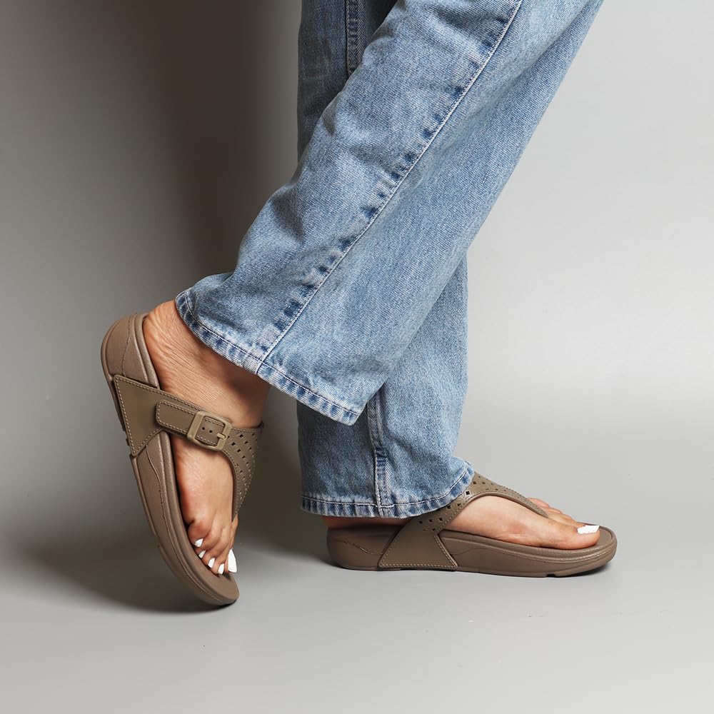 Indifeet Casual Thong Chappals for Women - Brown - Image 8
