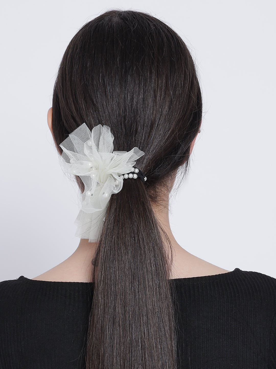 Set Of 2 Bow White Shaped Ponytail Holder