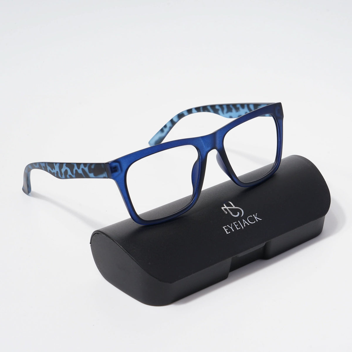 Eyejack Bell Bottom Matte Blue Square Eyeglasses for Men and Women - view 5