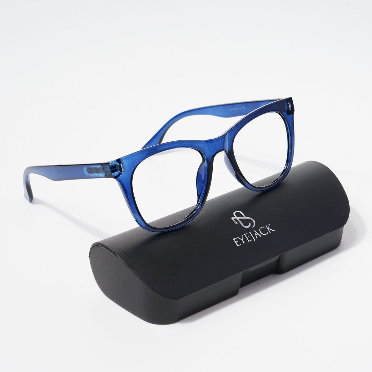 Eyejack Bell Bottom Shine Blue Square Eyeglasses for Men and Women - Style L393 - view 5
