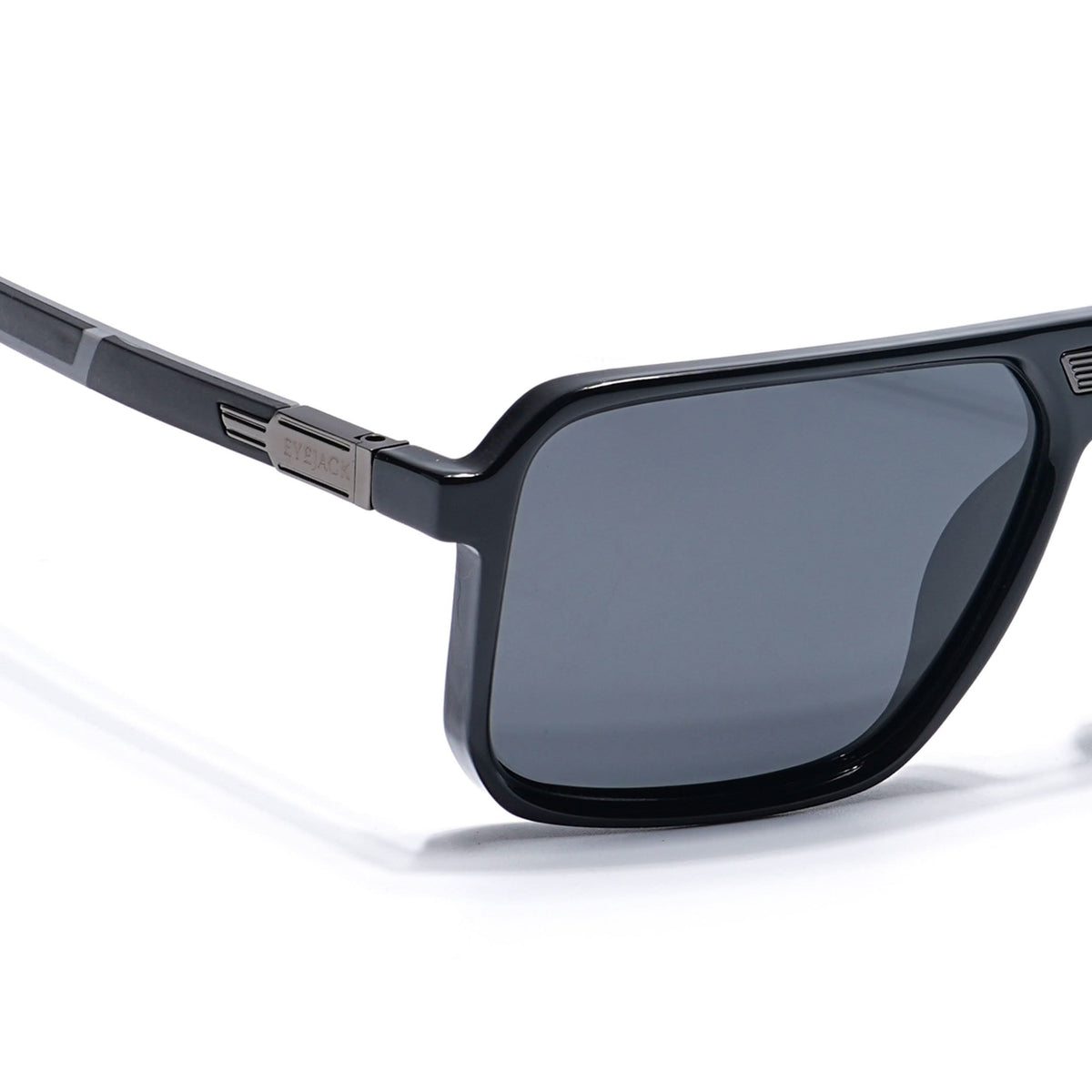 Eyejack Shine Black Square Sunglasses for Men and Women - Style 1115 - view 5